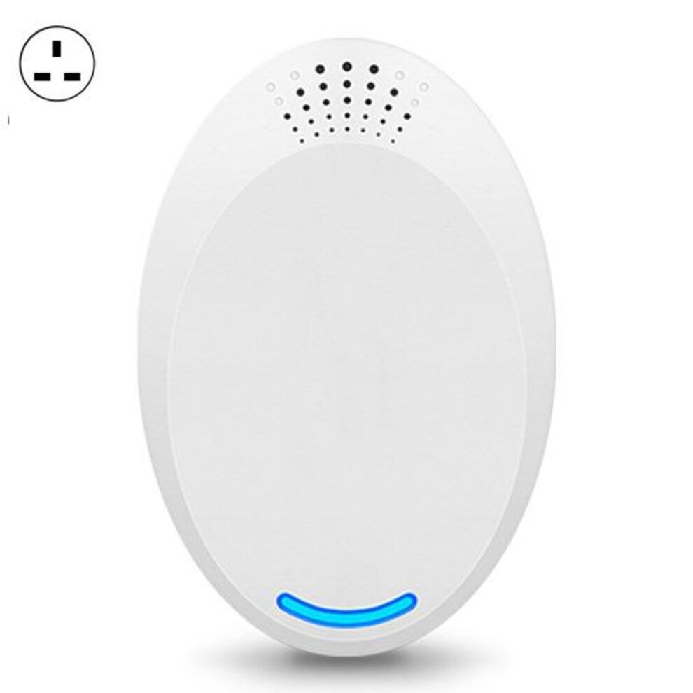 (white, UK) High-frequency Ultrasonic Pest Repeller Plug-play Eco-friendly Solution Compact Size Effective Indoor Mouse Rodent Deterrent Device