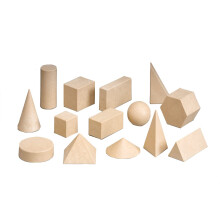 WISSNER AKTIV imparare - Set di Solid geometrico, 14 pz in scatola di cartone - RE-Wood - Wissner Gmbh039540.000