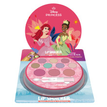 Princess Shimmer Color Palette, 12-Piece Disney Princess Makeup Set for Kids Including Shimmer Creams, Blush and Makeup Brushes, Kids Makeup for