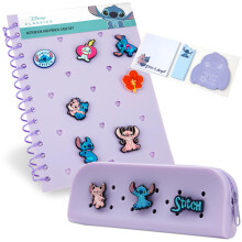 Disney Stitch A5 Notebook personalizabil ?i creion cu fermoar set de papetarie cu pini de caractere Note lipicioase - Cadouri pentru fete