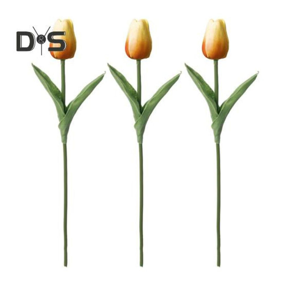 (light yellow, 3pcs) 3 Pcs Artificial Tulips Fake Tulip Flowers With Bendable Stems Realistic Faux Tulips For Diy Flower Arrangement Decorations Home Wedding Party