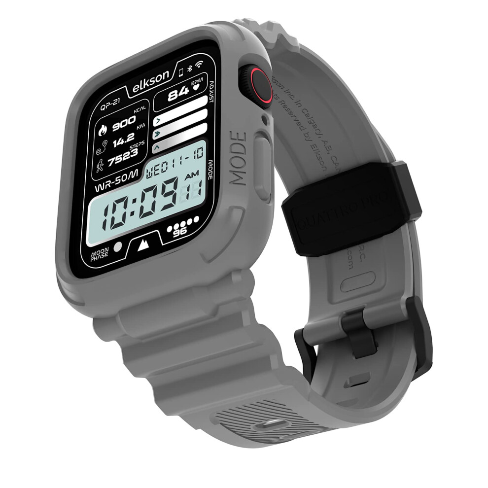 Made For Apple Watch Band 45Mm 44Mm Bumper Case, Quattro Pro Rugged Men Bands For Apple Watch Se And Iwatch Series 9 8 7 6 5 4 Cover, Sport Military 628250448320