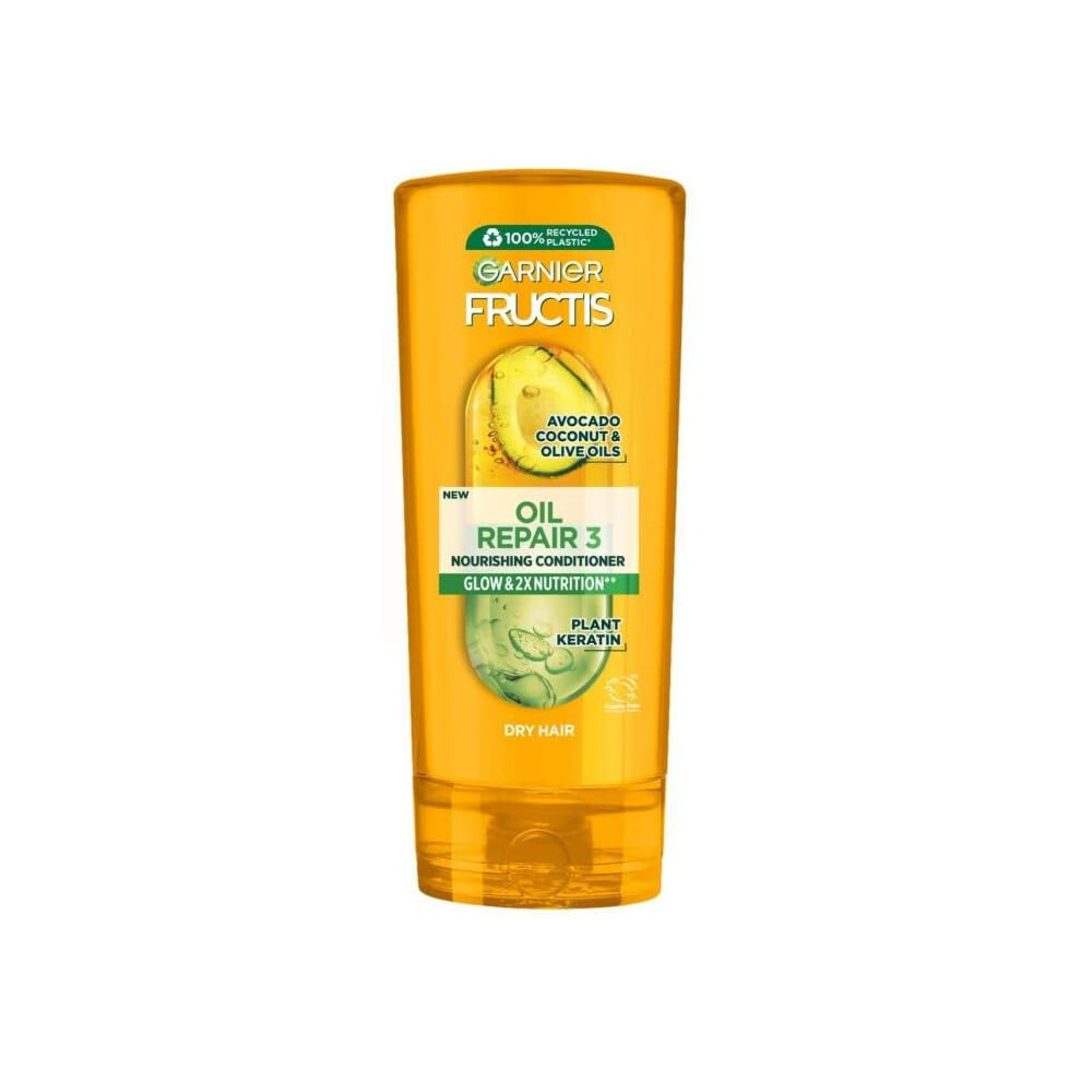 Fructis Oil Repair 3 Conditioner, 200 ml (PACK OF 2), Nourishing Conditioner, Glow & 2x Nutrition, For Dry Hair, With Avocado, Coconut And Olive Oils