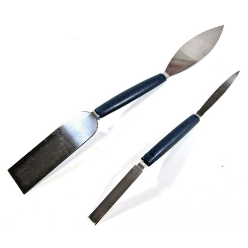 2pc Leaf and Square Small Tool Set Plastic Handles Plaster Filling Work BL017