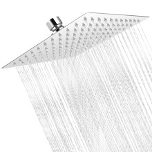 Large Shower Head, 10 Inch 360 Adjustable Angle Square Shower Head, Universal High-Pressure Rainfall Shower Heads for Bathroom, Replacement Rain