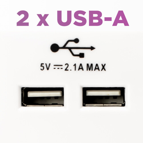 Status Plug Socket UK | Double Socket with Double USB Plug | White Plastic | 13A Double Switched Wall Socket | S2G13A2USBSWS4 2