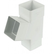 65mm Square 67 Degree Downpipe Branch - White