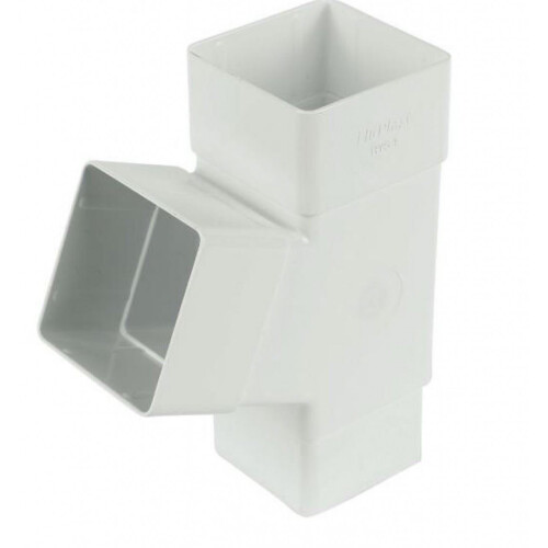 65mm Square 67 Degree Downpipe Branch - White