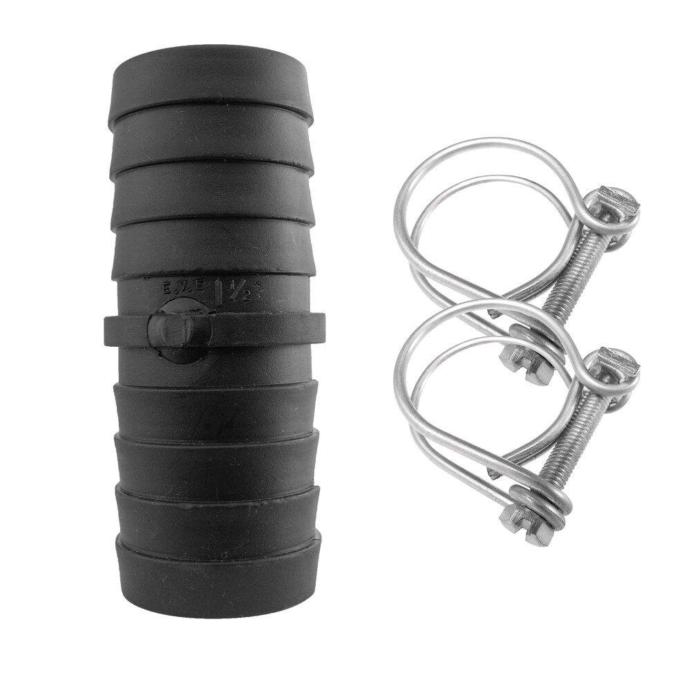 25Mm (1") Corrugated Flexible Pond Pipe Repair Joiner/Connector+2 X Double Wire Hose Clips 5056596111717