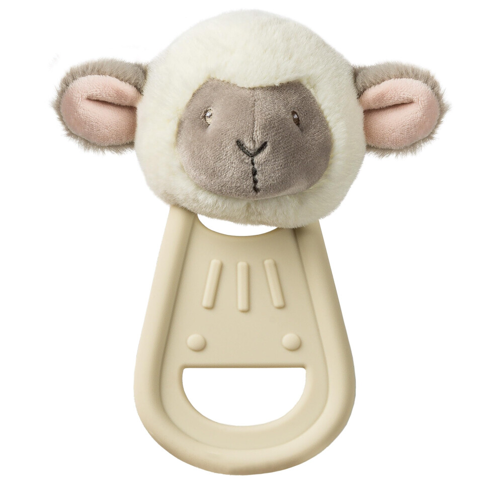 Teething Toys Simply Silicone Teether With Soft Toy, 15 Cm, Lamb Mary Meyer