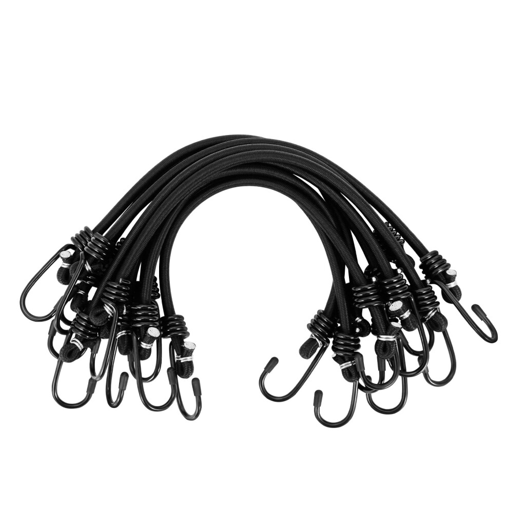 Pack Of 10 Bungee Cords With Hooks Weatherproof & Uv-Resistant Bungee Straps Heavy Duty Elastic Bungee Ropes For Caravan Camping Rvs Trunks Luggage 717024207147
