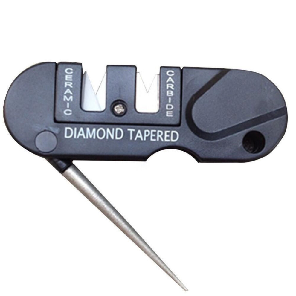 Portable Tungsten Ceramic Carbide Knife Whetstone Sharpener Sharpen Fish Hook Pocket Diamond Tool Camp Hike Outdoor