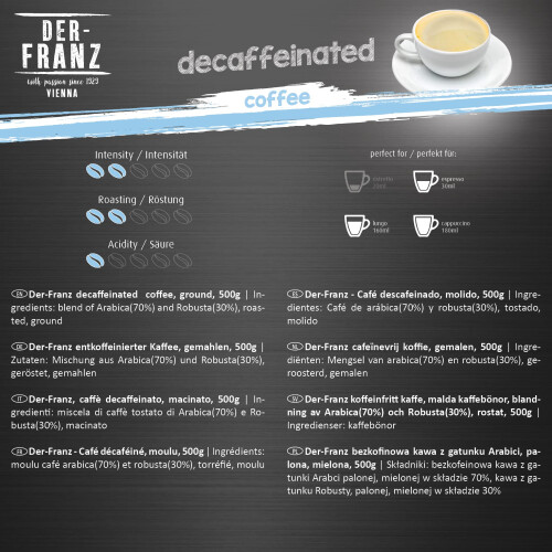 Decaffeinated Coffee, ground, 2 x 500 g 2