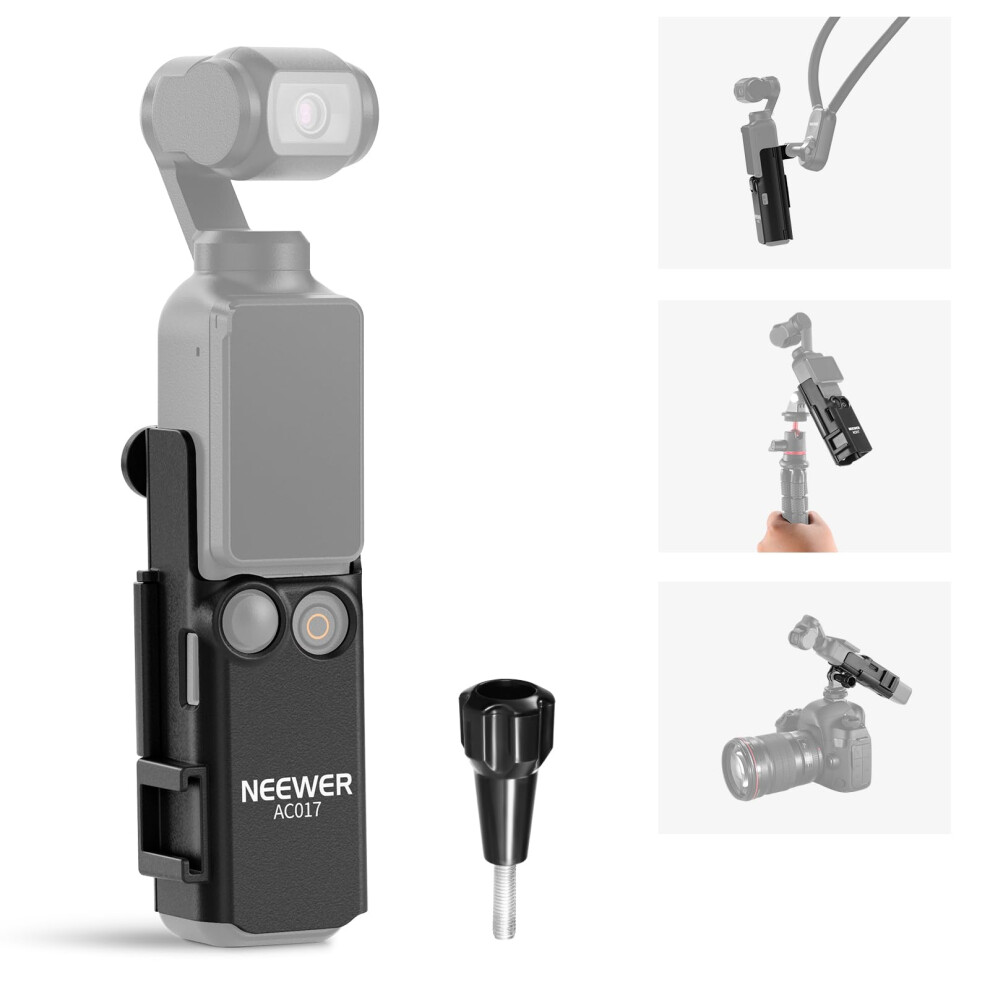 BASICS Pocket 3 Extension Mount Adapter Compatible with DJI Osmo Pocket 3 Accessories, Protective Cage Bracket Mic Holder Clamp Stand with Cold Shoe
