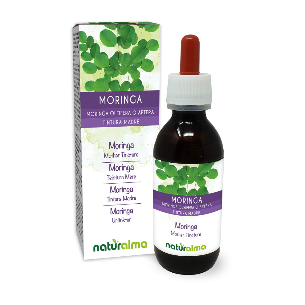 Naturalma Moringa (Moringa Oleifera Or Moringa Aptera) Leaves Alcohol-Free Mother Tincture - Liquid Extract Drops 120 Ml - Food Supplement - Vegan