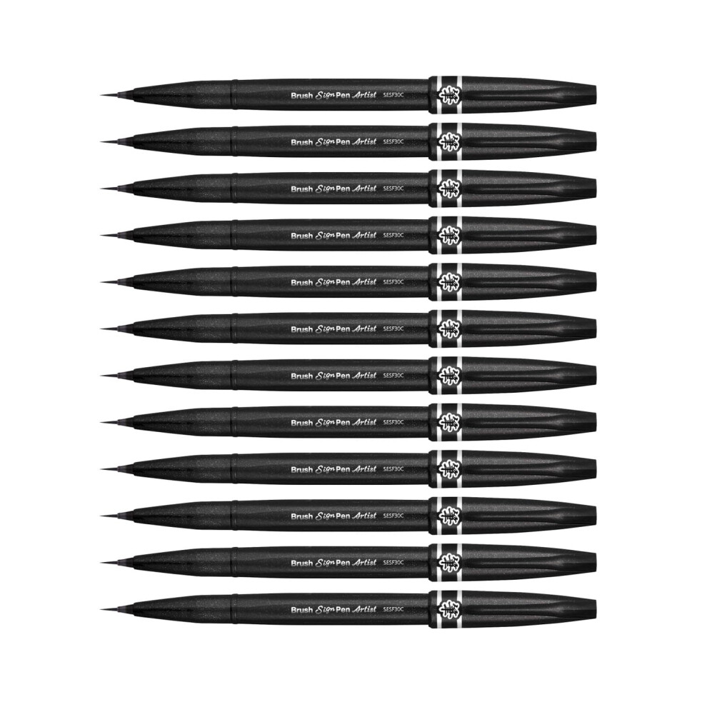 SESF30 C AX Extra Fine Brush Tip, Black Pack of 12