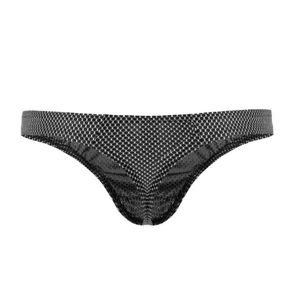 (2XL, black) Men's Fashionable Sexy Nylon Thong - Low Waist and Comfortable
