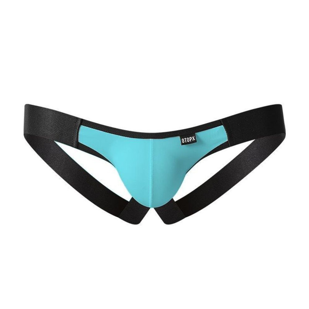 (XL, light blue) GTOPX Men's Personalized Double Thong Sexy Underwear