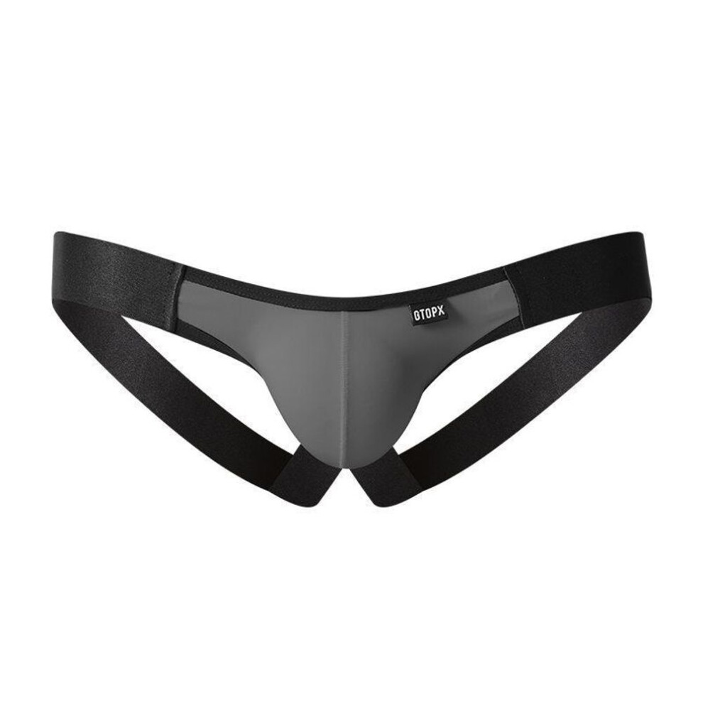 (L, grey) Gtopx Men's Personalized Double Thong Sexy Underwear