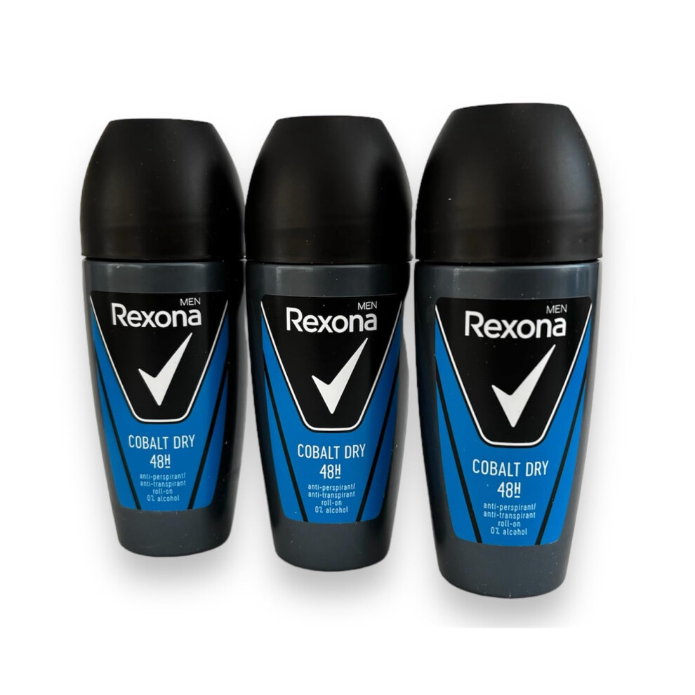 Rexona Cobalt 3 X Men's " Dry" Deo Roll-On - 50 Ml