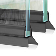 Shower Screen Seal Strip [2X] - First time in Black - Extended Water Deflector - Ideal for 6, 7, 8mm Glass Shower Doors