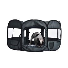 Foldable Octagonal Indoor and Outdoor Portable Soft Dog Pen/Puppy Pen/Playpen, 114 cm, Grey