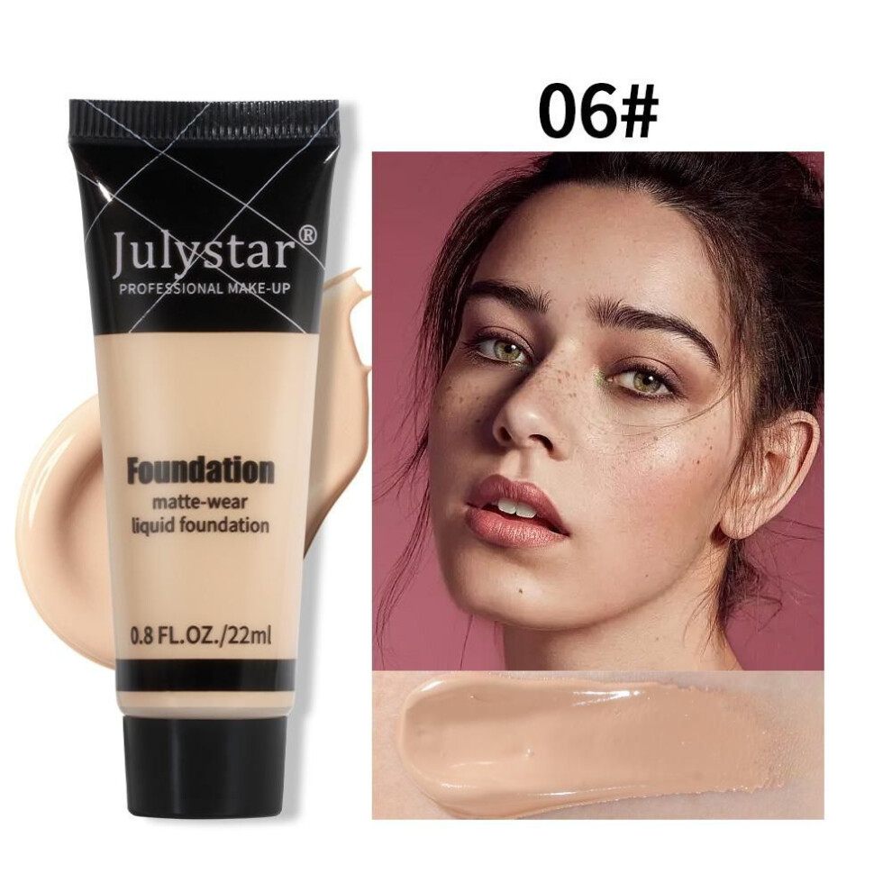 (06) Julystar Waterproof Concealer Facial Makeup Foundation Black Eye Circles Covering Liquid Foundation Oil Control Sweat Prevention