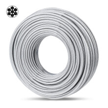 30M Wire Rope, 5MM PVC Coated Steel Cable 77 Strand Core, Ideal Cable Railing System for Stair Handrail Balusters Porch Fence Deck, String Light