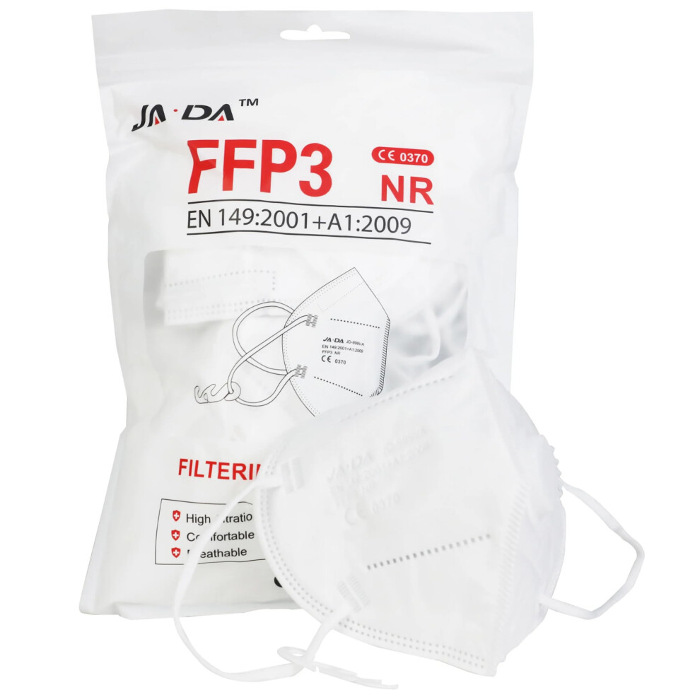 Ffp3 Masks | Ventilated Disposable Face Masks | Pack Of 10 Dust Masks | Filtering Facepiece Respirator | Individually Wrapped | 6 Layer Facemask With 5065017273354