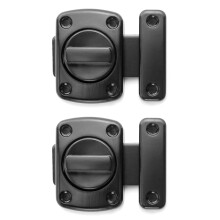 QWORK 2 Pack Rotate Bolt Latch Gate Latches Safety Door Lock,Black
