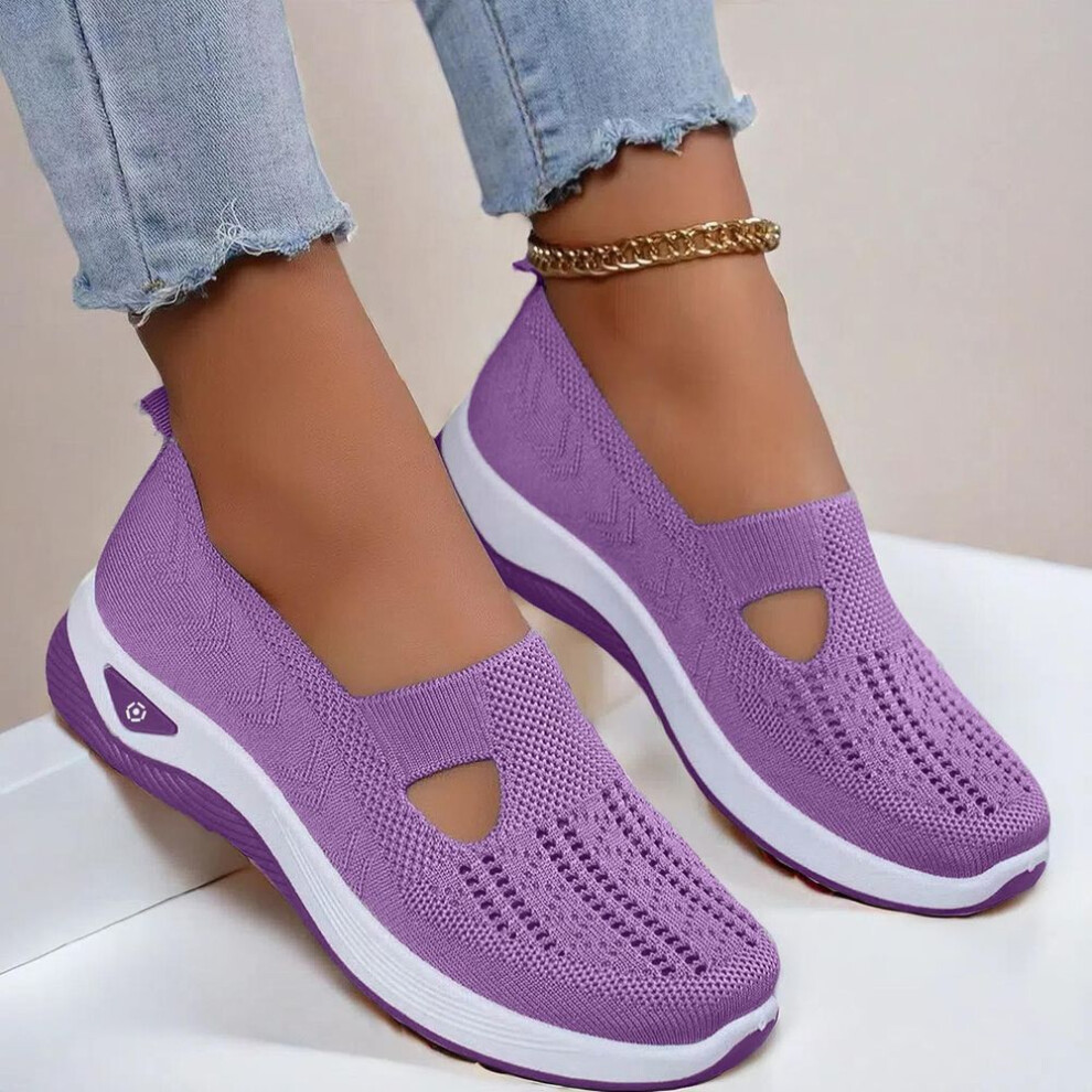 (purple, 42) Women's Shoes Summer Breathable Shoes Non-slip Soft Sole Casual Shoes Walking Shoes