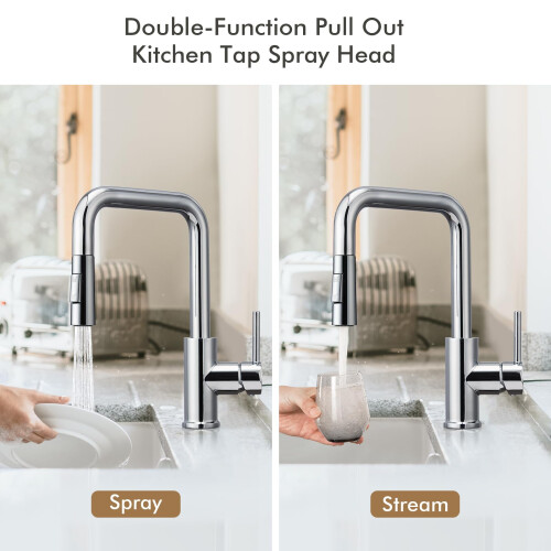 Kitchen Tap Spray Head Chrome Pull Out Tap Sprayer Attachment for Kitchen Sink Dual Function Faucet Head Replacement Nozzle G1/2 1