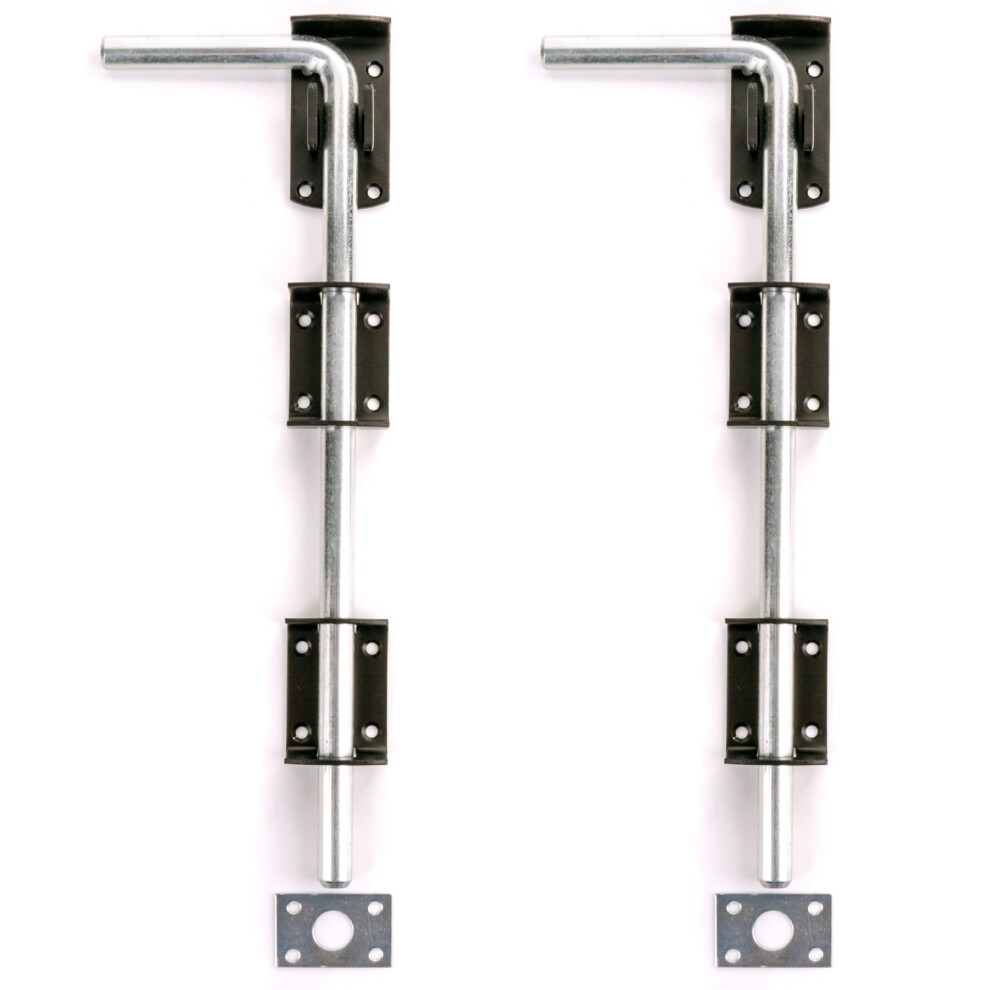 2X Large Garden Gate/Garage Door Drop Bolts - Floor/Ground/Stable Lock Catch - Image 4