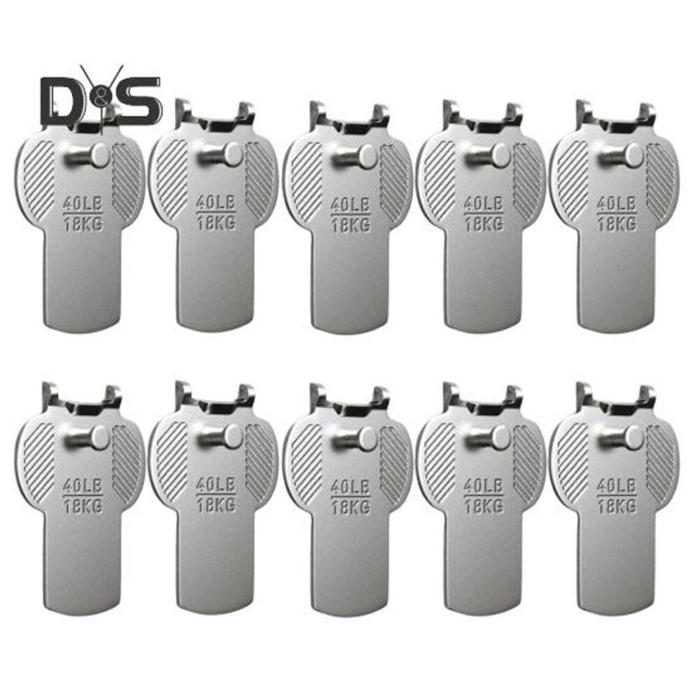 (as the picture, 10pcs) 5/10Pcs Drywall Picture Hanging Hooks 40lbs Load-capacity Large Wall Picture Frame Hangers Heavy Duty Mirror Photo Hanger Hardware Kit