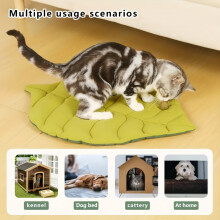 Una alfombra de mascota forma como una hoja que se puede usar en ambos lados, adecuada para perros y gatos.