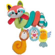 Clementoni- Baby for You - Soft Happy Animals Baby Age - Juguete de primera actividad - Cochecito de peluche en espiral, lavable a máquina,