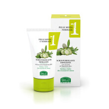 Linea Viso 1 - Face Scrub Exfoliator with Sage Extracts, Lemon Essential Oil, Sweet Almond - Skincare for Combination & Normal Skin with Sebum
