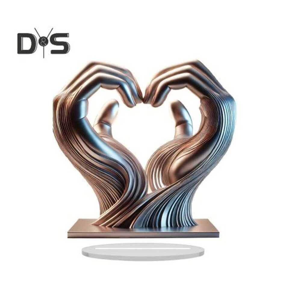 Heart Hands Sculpture Wooden Hearts Hand Sculptures Love Gesture Resin Statue Valentine Day Decorative Ornament