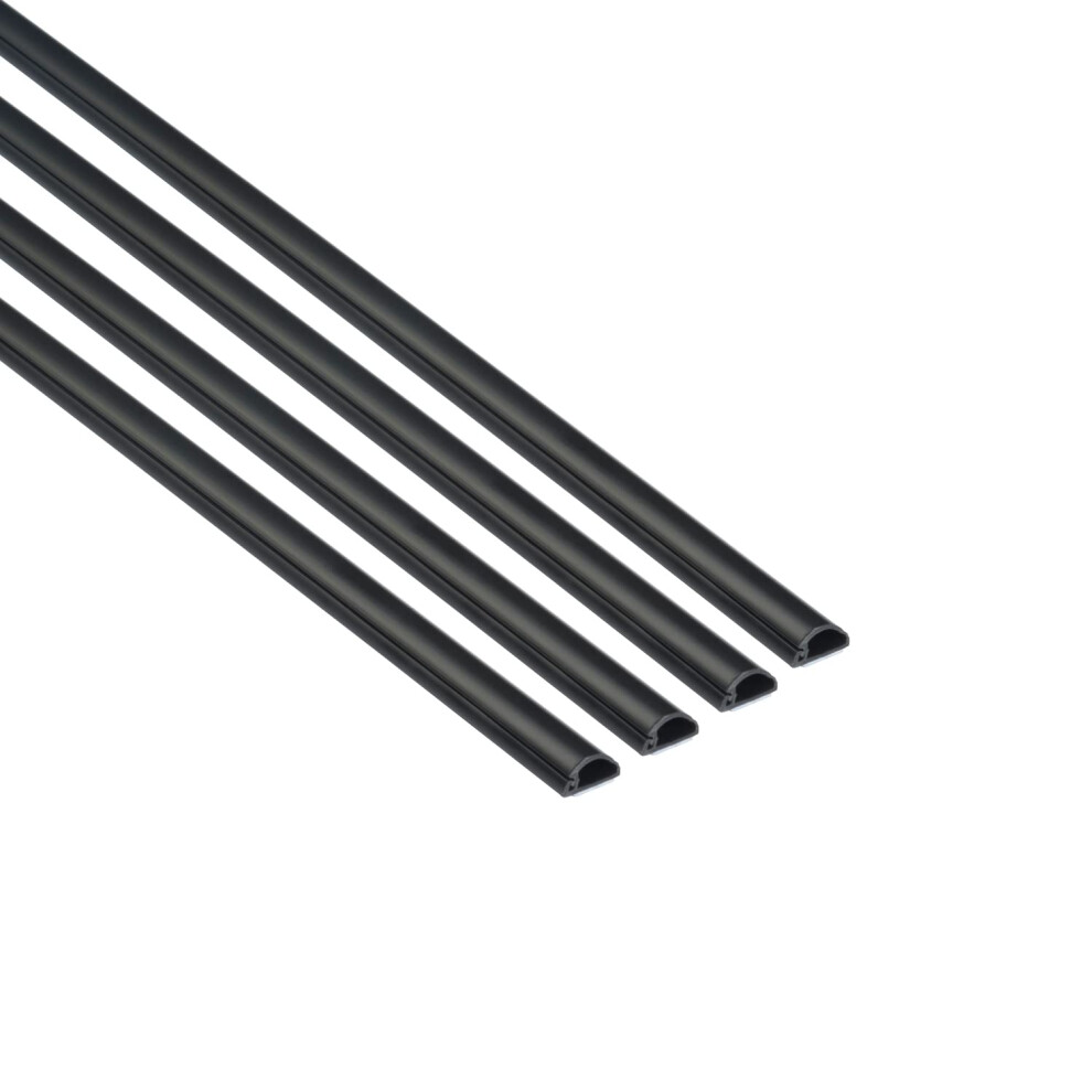 Micro Cable Trunking 4-Pack, Half Round Cable Cover, Paintable, Self-Adhesive Wire Cover, Speaker Wire Hider, Cable Management - 4X 16Mm (W) X 8Mm (H) 5056335603336