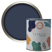 Refresh Navy Blue Matt Finish for Furniture, Walls, or Wood, Interior Use -1 Litre (Navy Blue)