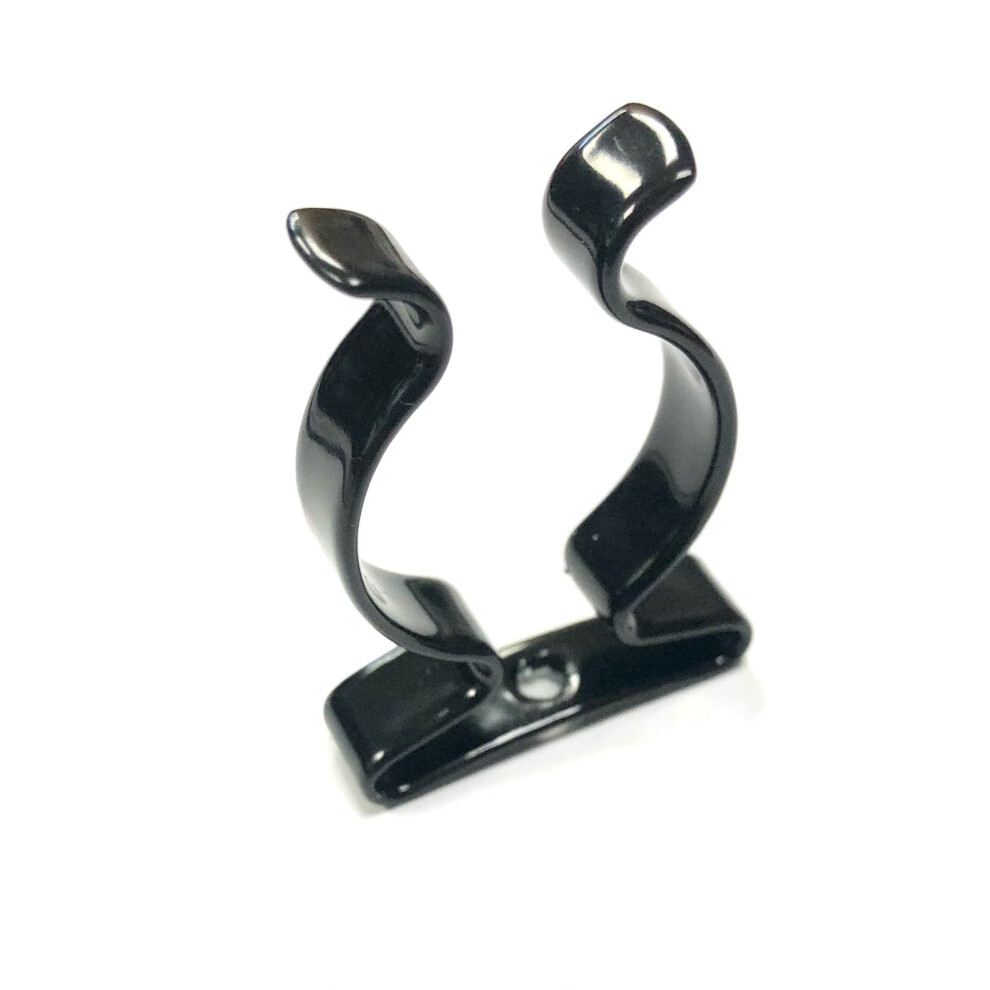 20 X Terry Tool Clips Black Plastic Coated Spring Steel Grips Dia. 28Mm 5059397762829