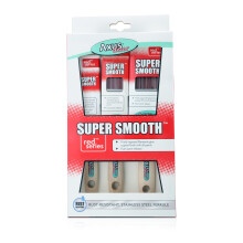 Super Smooth Brush Set (Red Series) For All Paints, Unvarnished, Hardwood, Beaver Tail handle, Rust-Resistant Stainless Steel Ferrule, Synthetic