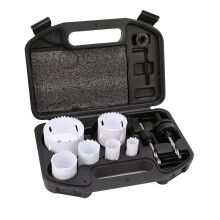 Bi-Metal High Speed 9 Piece Steel Hole Saw Kit With Carry Case 20 mm to 68 mm, Black, 25/32" to 2-11/16”