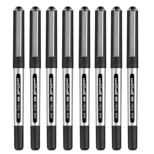 Uni-Ball Eye Micro UB-150 Gel Ink Pen - 0.5 mm - Black Ink (8)