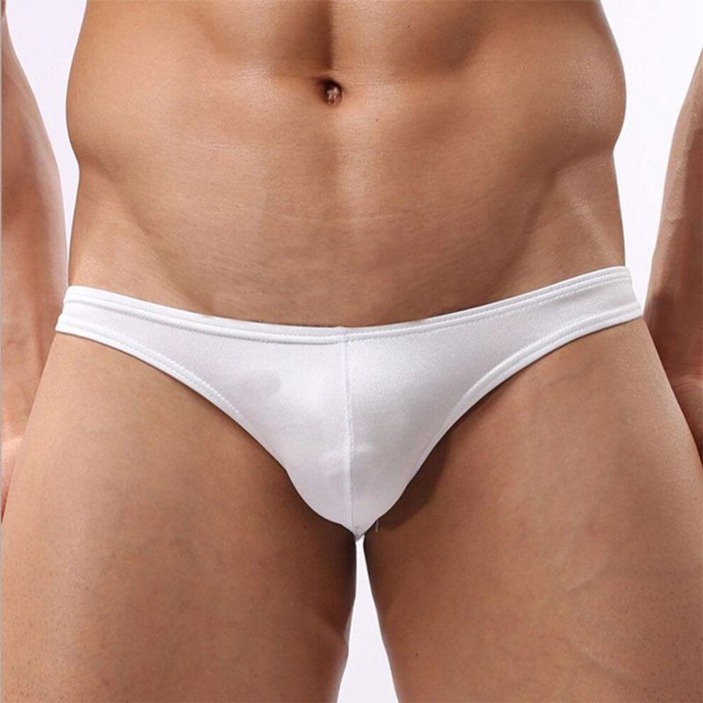 (XL, white) Men's Fashion Thong Bikini Briefs - Sexy T-Back Underwear