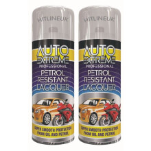 2 x 400ml Clear Lacquer Spray – Gloss Finish Clear Coat for Car, Metal, Plastic, Wood, Glass – Petrol & Oil Resistant Protective Spray for