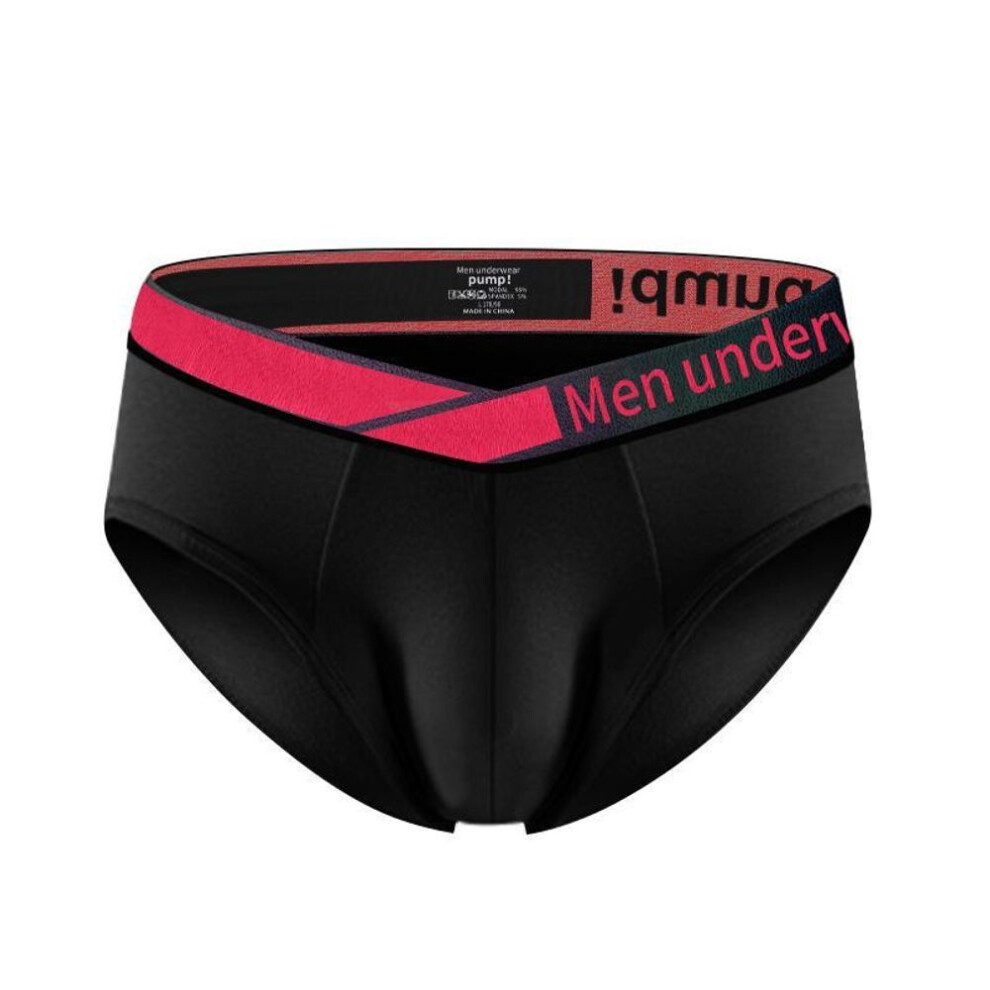 (M, black) Men's Low Waist V Design Sports Underwear - Triangle Fit, Sexy Convex Pouch, Model Mp280