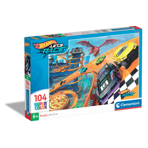 Clementoni Puslespil 104 Superfarvede Hot Wheels