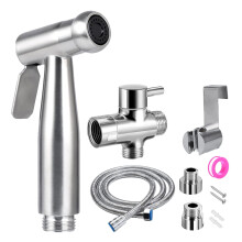 Handheld Bidet Sprayer Kit - Stainless Steel Douche Muslim Shower Spray with Hose Bidet for Toilet Cleaning, Pet Bath, Personal Hygiene (4pack) (B)