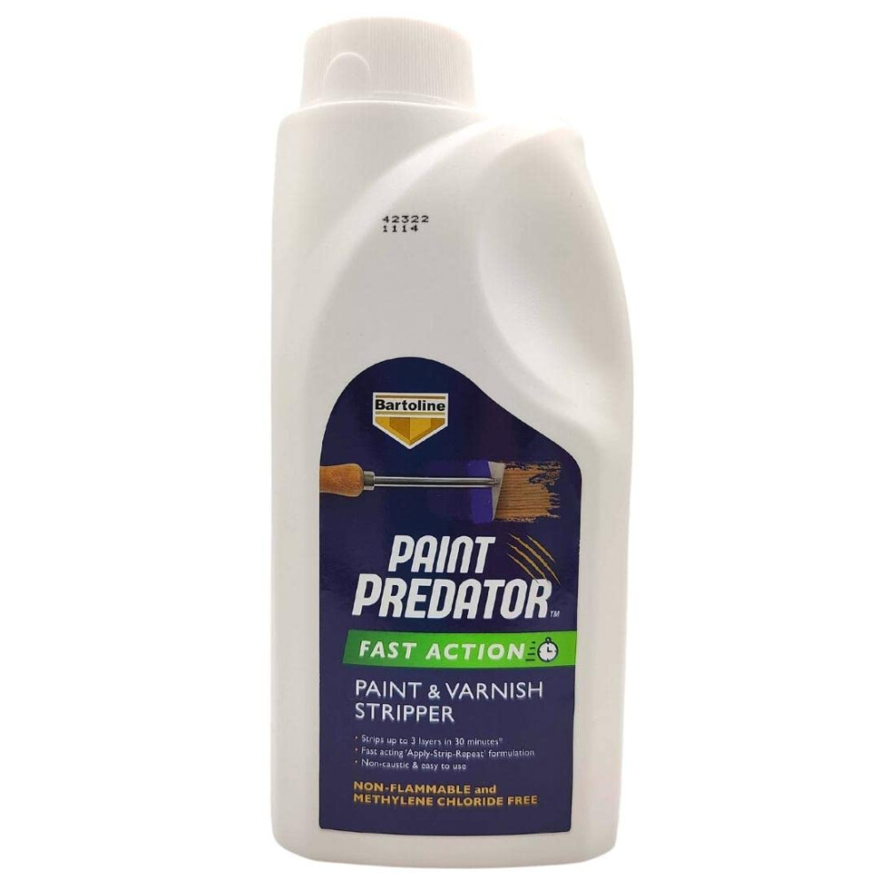 Paint Predator Fast Action Paint And Varnish Stripper 1L - Rapid Paint Remover - By Bartoline 1876 Professional Range 5010789878900